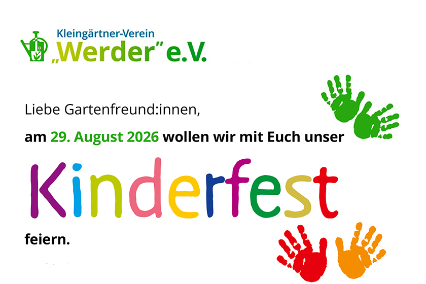 Kleingartenverein Werder: Kinderfest 2026